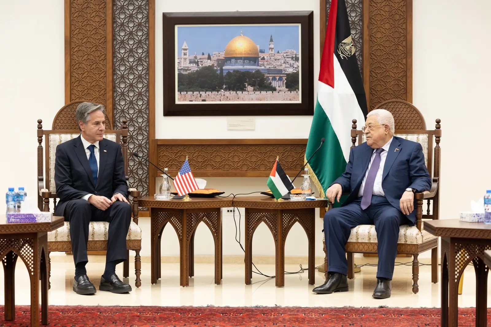 מחמוד עבאס ואנטוני בלינקן ברמאללה